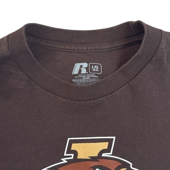 Russell Athletic Lehigh Mountain Hawks T-Shirt Brown Short Sleeve Cotton Large - Picture 5 of 9
